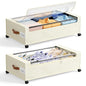 Yecaye Under Bed Storage with Wheels, 2Pack Under Bed Storage Containers, Underbed Shoe Storage Organizer, Rolling Under Bed Metal Drawers for Clothes, Blankets(30.71 x 16.93 x 6.69 in)
