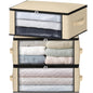 HomeHacks 3-Pack Clothes Organizer Storage Bags, 35L Storage Bins, Gray