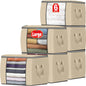 Fab totes 6 Pack Storage Bags for Clothes Blanket Storage Bins with Lids