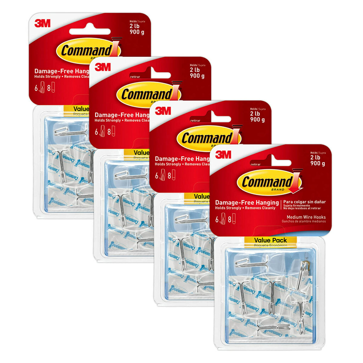 Command Medium Clear Wire Hooks, 10 Hooks, 12 Strips