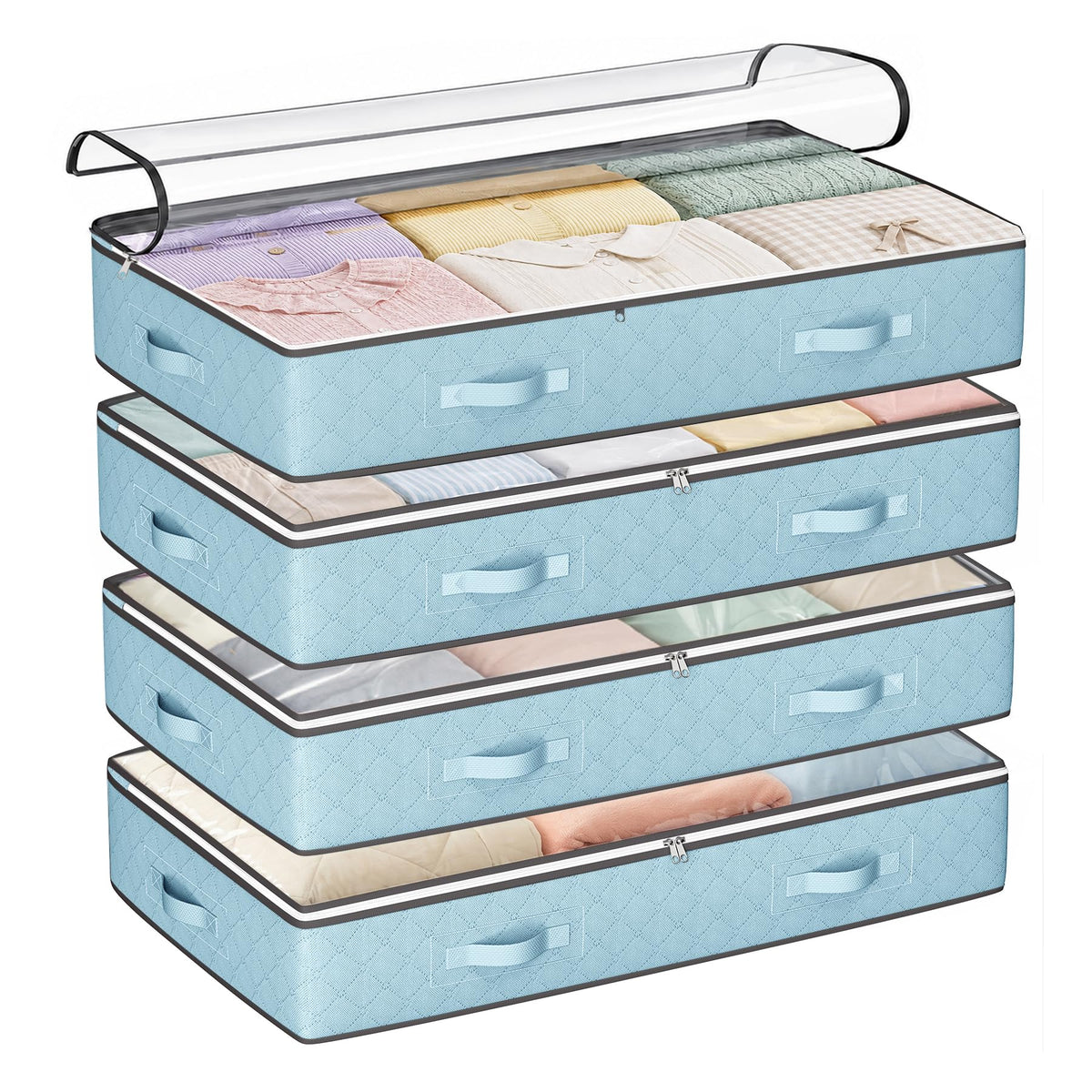 Budding Joy Under Bed Storage Containers, Storage Bins with Clear Lids