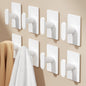 pickpiff Adhesive Towel Hooks: 20LB Extra Strong Wall Hanger, White 4 Pack