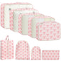 9 Set Packing Cubes for Travel Essentials - Lightweight Carry-On Luggage Organizer Bags with Shoe, Clothes & Laundry Bags for Airplane, Family & Business Travel, Leopard print