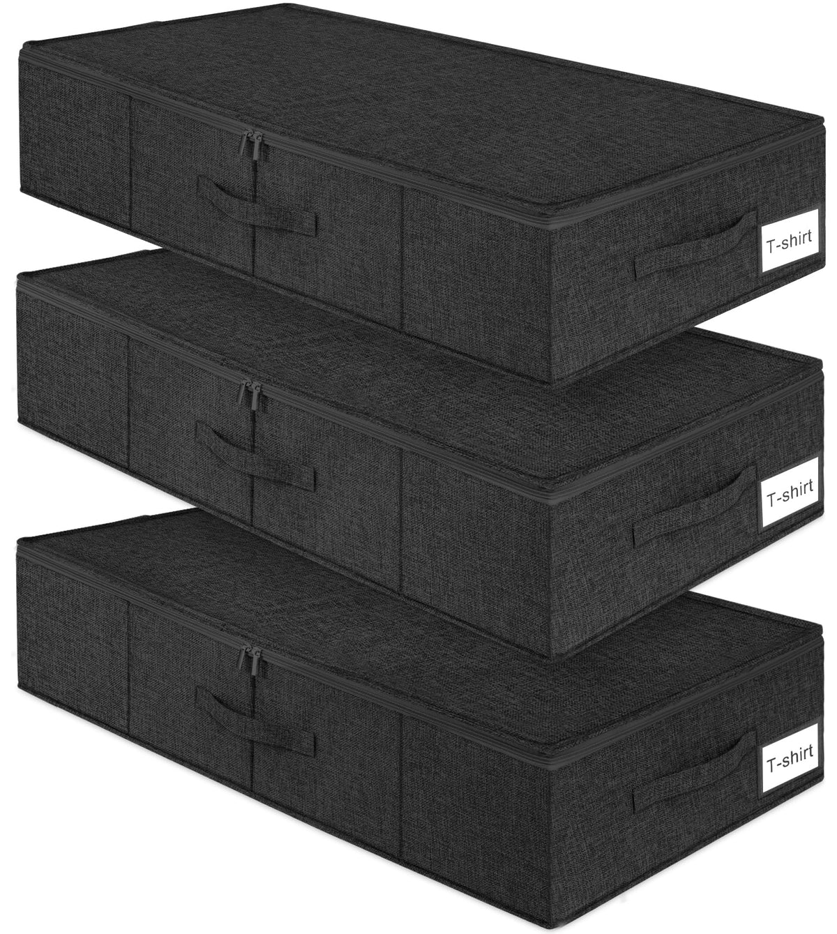 punemi 6.7 in Tall Sturdy Under Bed Storage Containers with Lid, 2Pack,Gray