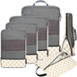 BAGAIL 4 Set/6 Set/8 Set Compression Packing Cubes Travel Accessories Expandable Packing Organizers (Half Mesh, 6-Black)
