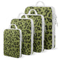 4 Set Compression Packing Cubes For Travel Bags Organizer For Luggage Suitcase Organizer, Compression Bags For Travel Accessories Luggage Storage Set (4 Pcs, Pink Leoparda)