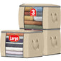 Fab totes 6 Pack Storage Bags for Clothes Blanket Storage Bins with Lids