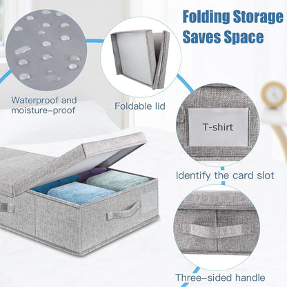 Supowin 2Pack Large Underbed Storage Containers Bin with Lids, Gray