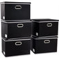 PRANDOM Large Collapsible Storage Bins with Lids [3-Pack] Linen/Cotton Blend Foldable Storage Boxes Organizer Containers Baskets Cube with Cover for Home Bedroom Closet Office Nursery(17.7x11.8x11.8)