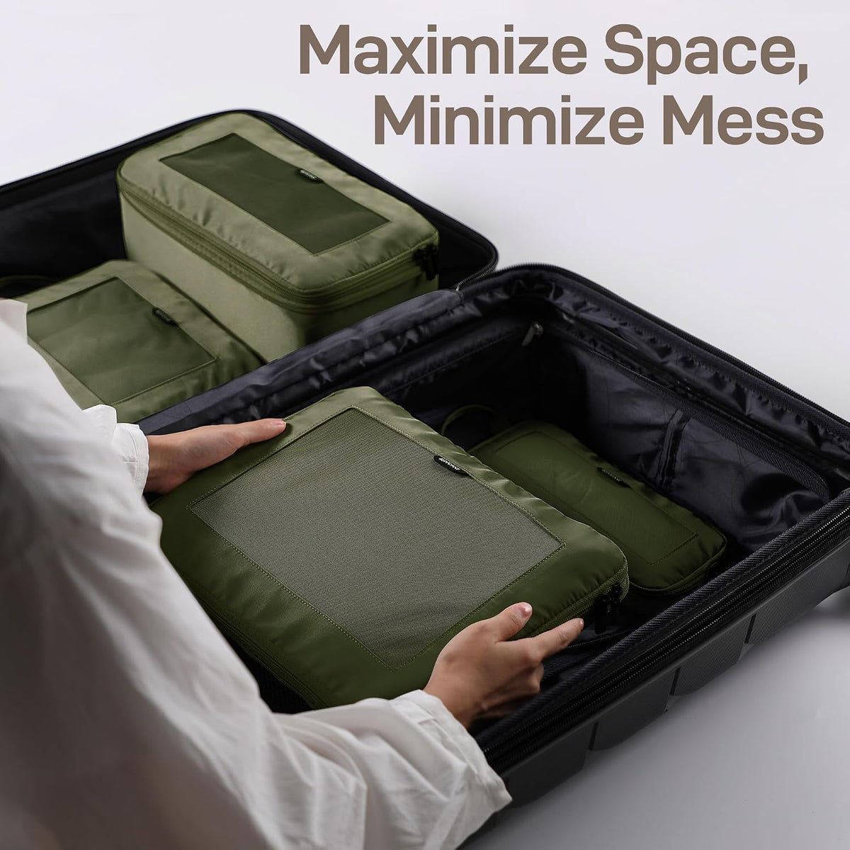 EPICKA TripCozy Compression Packing Cubes, 4 Set, Olive Green