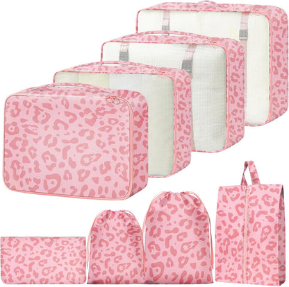 Packing Cubes for Travel - 8 Set Luggage Organizer Bags for Family, Mesh Breathable Packing Cubes for Suitcases Durable Travel Essentials Bags Set