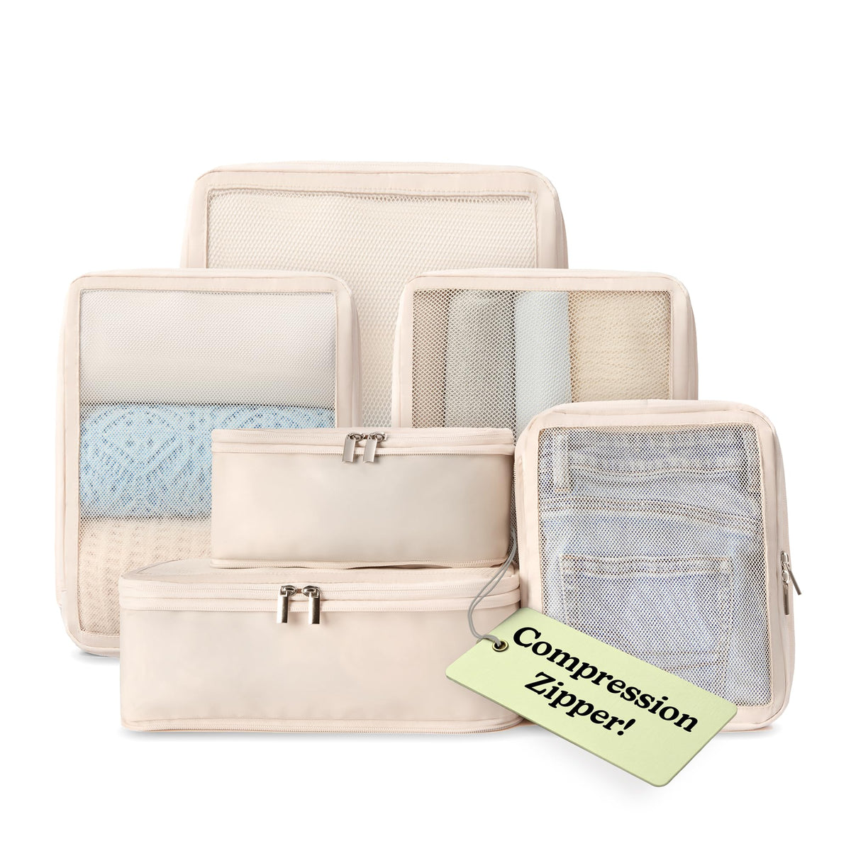 Vandel TSA-Friendly Packing Cubes for Carry On, Mesh Suitcase Organizer Bag