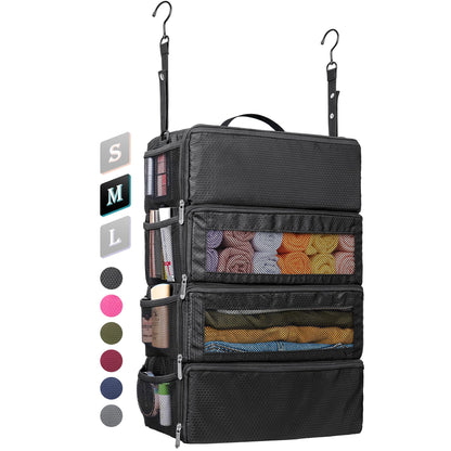 Suitcase Organizer, Hanging Travel Luggage Organizer Shelves Carry On Bag