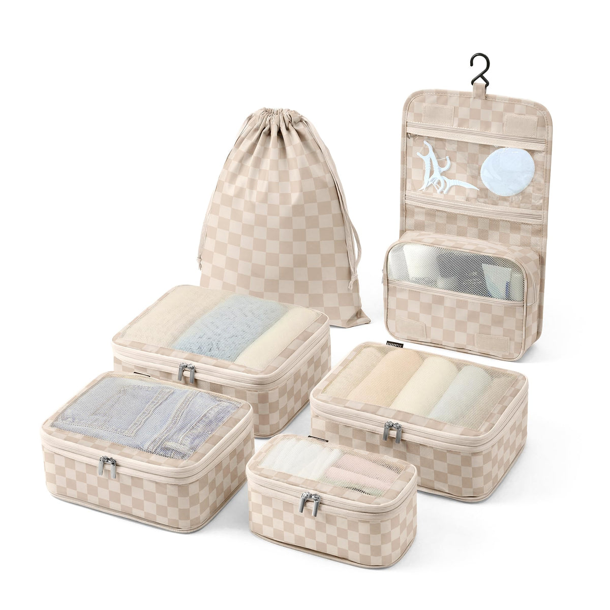 Vandel TSA-Friendly Packing Cubes for Carry On, Mesh Suitcase Organizer Bag