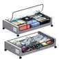 Under Bed Storage with Wheels, 2 Pack Under Bed Storage Containers with Clear Lids, XXL 65L Under Bed Storage Organizer, Rolling Under Bed Metal Drawer for Blanket, Clothes, Shoes (31 x 17 x 6.69 in)