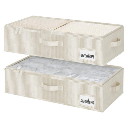 StorageWorks 6 Inch Low Profile Under Bed Storage Containers with Clear Lid