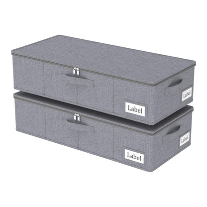 Yawinhe 27L UnderBed Storage Containers,2 Pack Closet Organizers,Beige