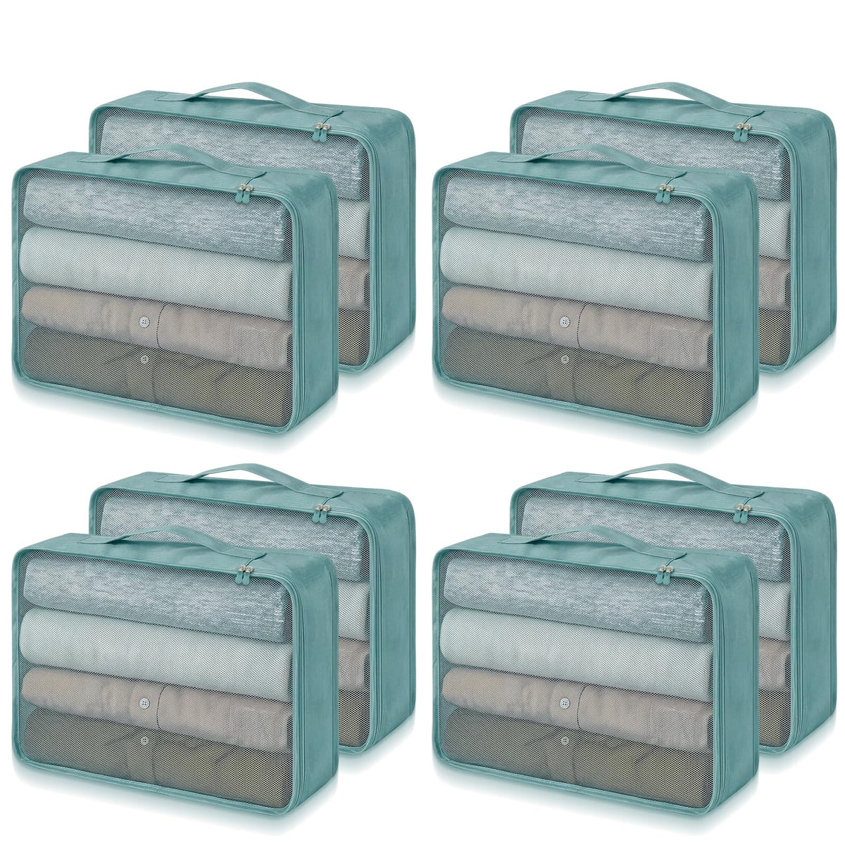 Silkfly 4 Pcs XL Packing Cube for Travel Luggage,Simple,Gray