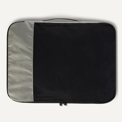Amazon Essentials 4-Piece Packing Cubes Travel Accessories Set, Luggage Organizer, Suitcase Organizer with Double Zipper, Mesh Top, Space-Saving, Large, Gray (Previously Amazon Basics)