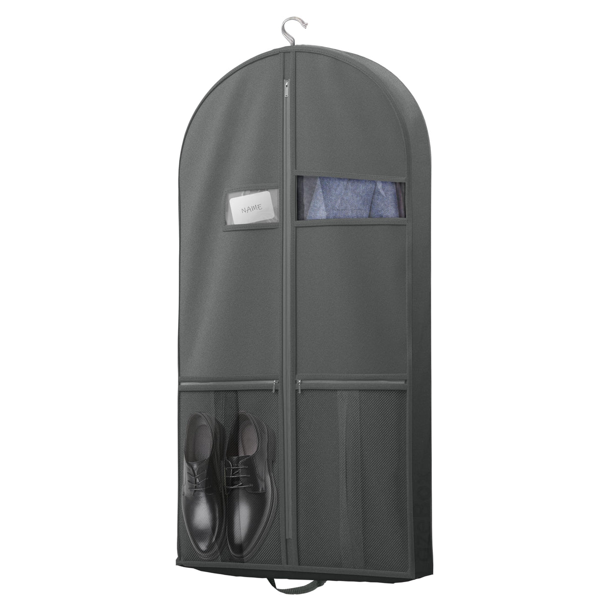 Lazebox 43" Travel Garment Bag with Accessories Zipper Pocket, Heavy Duty Suit Bag for Suits, Tuxedos, Dresses, Coats, Black, 3 packs