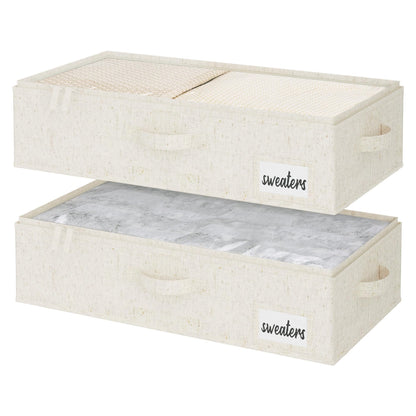 StorageWorks 6 Inch Low Profile Under Bed Storage Containers with Clear Lid