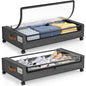 LAMU Under Bed Storage with Wheels, 2Pack Underbed Storage Containers,Black