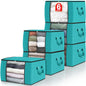 Fab totes 6 Pack Storage Bags for Clothes Blanket Storage Bins with Lids