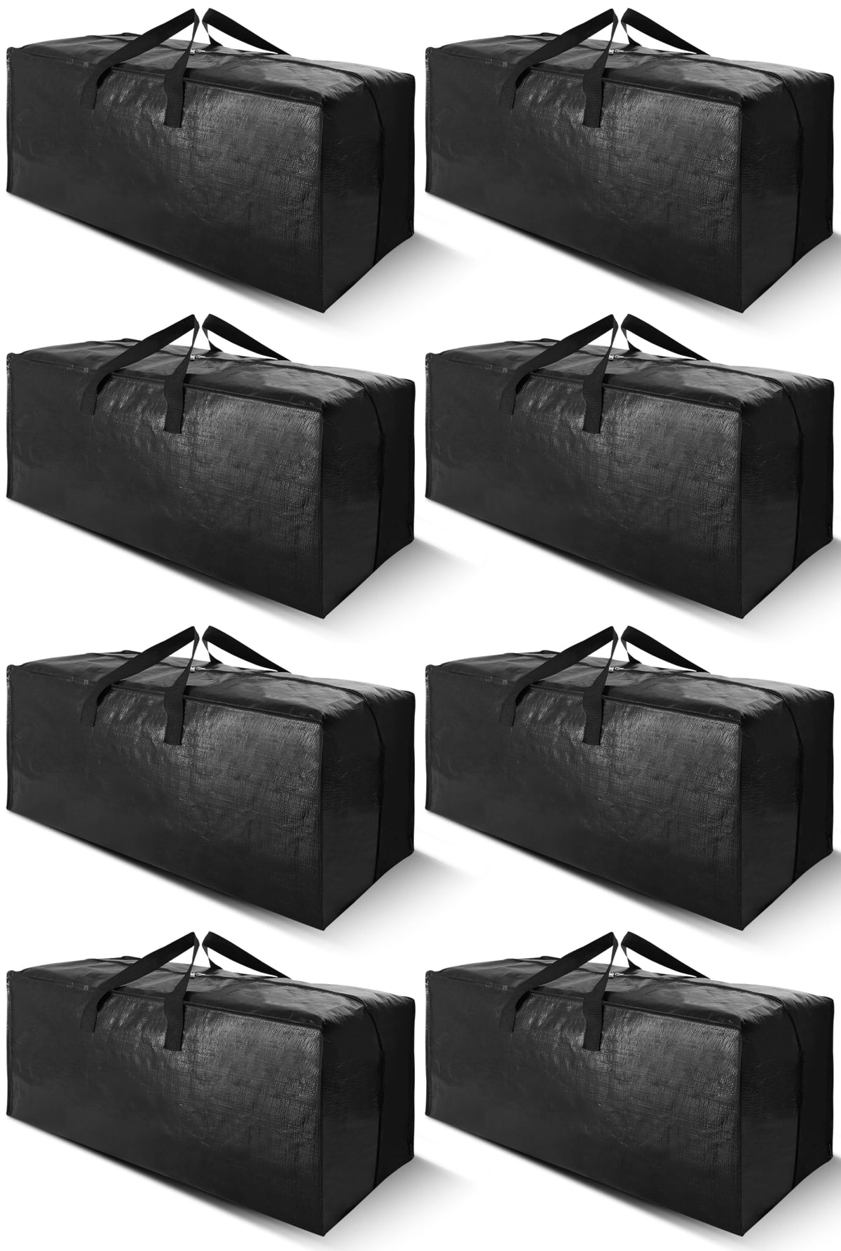 Cosy Family 8 Pack Heavy Duty Extra Large Moving Bags with Backpack Straps - Strong Handles & Zippers, Storage Totes For Space Saving, Fold Flat, Alternative to Moving Box (Set of 8, Blue)