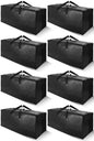 Cosy Family 8 Pack Heavy Duty Extra Large Moving Bags with Backpack Straps - Strong Handles & Zippers, Storage Totes For Space Saving, Fold Flat, Alternative to Moving Box (Set of 8, Blue)