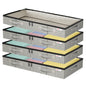 4.5 Inches Under Bed Storage Containers with Sturdy Sidewalls/Bottom and Reinforced Handles，Low Profile Underbed Storage for Clothes,Shoes,Pillows and Blankets with Zips and Clear Windows,4 Pack