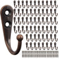 POZEAN Wall Hooks for Hanging, 40 Pack Black Small Coat Hooks with 80 Screws, Heavy Duty Single Prong Wall Hooks for Keys, Cups,Towels,Bag and More