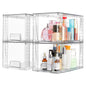Vtopmart 2 Pack Large Clear Stackable Plastic Storage Drawers for Closet