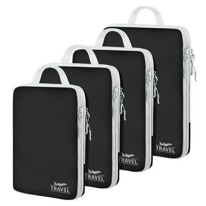 4 Set Compression Packing Cubes For Travel Bags Organizer For Luggage Suitcase Organizer, Compression Bags For Travel Accessories Luggage Storage Set (4 Pcs, Pink Leoparda)