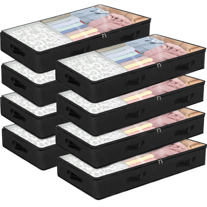 BiCINE 4 Pack Under Bed Storage, 95L Foldable Closet Containers Organizers