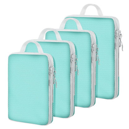 4 Set Compression Packing Cubes For Travel Bags Organizer For Luggage Suitcase Organizer, Compression Bags For Travel Accessories Luggage Storage Set (4 Pcs, Pink Leoparda)