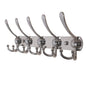 Dseap Coat Rack Wall Mounted - 5 Tri Hooks, Heavy Duty, Stainless Steel, Metal Coat Hook Rail for Coat Hat Towel Purse Robes Mudroom Bathroom Entryway (Black, 2 Packs)