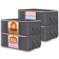 Lifewit 6 Pack Clothes Storage Bins with Lids, Foldable Blanket Storage Bags with Zippers, Clear Window and Reinforced Handles, Closet and Organization for Clothing, Sweater, Comforter, Bedding