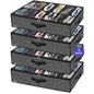 Onlyeasy Sturdy Under Bed Shoe Storage Organizer, Set of 2, Fit 12 to 24 Pairs, Underbed Shoes Closet Storage Solution with Clear Window, Breathable, L29.3 x W23.6 x H5.9, Linen-like Black, MXAUBSB2P