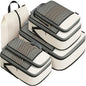 BAGAIL 4 Set/6 Set/8 Set Compression Packing Cubes Travel Accessories Expandable Packing Organizers (Half Mesh, 6-Black)