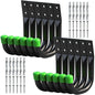 Heavy Duty Garage Storage Hooks, 12-piece Bike Hooks for Garage Wall, Utility Garage Hooks, Wall Mount J Hook for Hanging, Large Metal Storage Organizer Tool, Extension Cord Hanger
