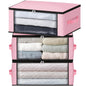 HomeHacks 3-Pack Clothes Organizer Storage Bags, 35L Storage Bins, Gray