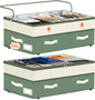 Dolicer 2 Pack Under Bed Storage with Wheels, 6in-10in Height Adjustable Underbed Storage Containers, 92L XXXL Under Bed Drawers Rolling Bin with Clear Lids for Dorm Shoes Clothes Organizers(Grey)