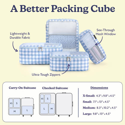 Vandel TSA-Friendly Packing Cubes for Carry On, Mesh Suitcase Organizer Bag