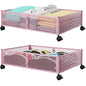 PHINOX Under Bed Storage Container with wheels,Patterned,Metal,2 Pack,Black