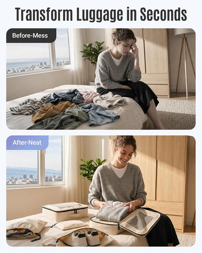 LIGHT FLIGHT 8 Set Packing Cubes for Travel, Cruise Ship Travel Essentials