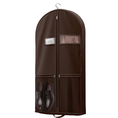 Lazebox 43" Travel Garment Bag with Accessories Zipper Pocket, Heavy Duty Suit Bag for Suits, Tuxedos, Dresses, Coats, Black, 3 packs