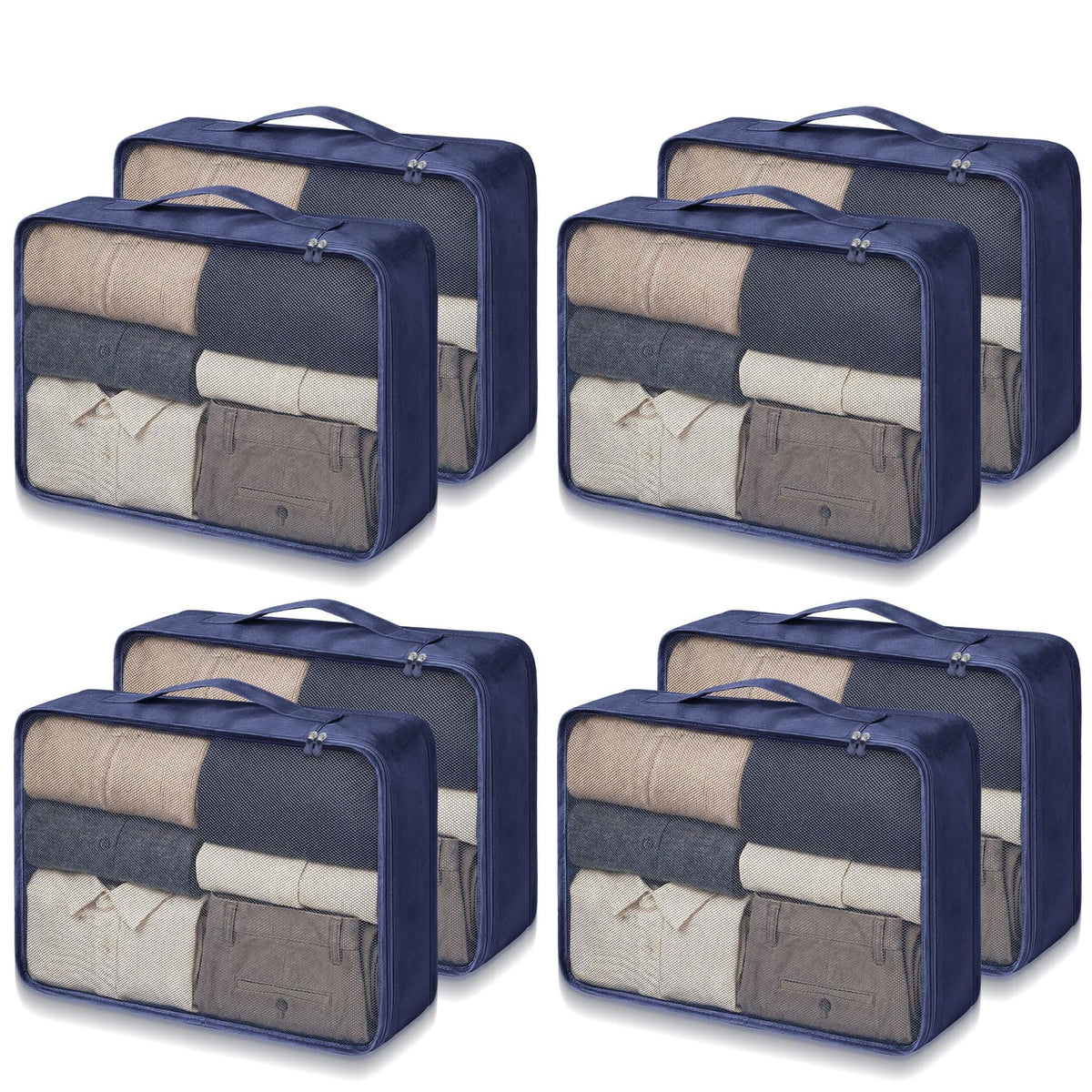 Silkfly 4 Pcs XL Packing Cube for Travel Luggage,Simple,Gray
