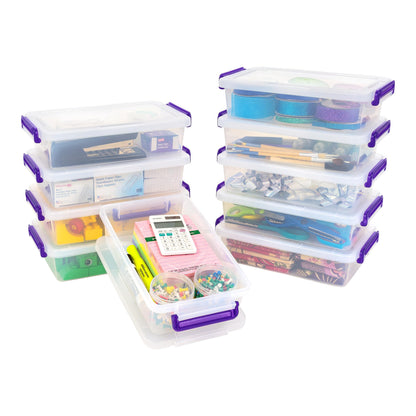IRIS USA Storage Bins with Lids |Made in USA| 6 Qt - (6-Pack) - Clear