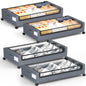Under Bed Storage with Wheels, Square Under Bed Storage Containers, 4 Pack Under The Bed Storage Bins, Under Organizer with Clear Lids-60L Rolling Underbed Storage For Clothes, Shoes...