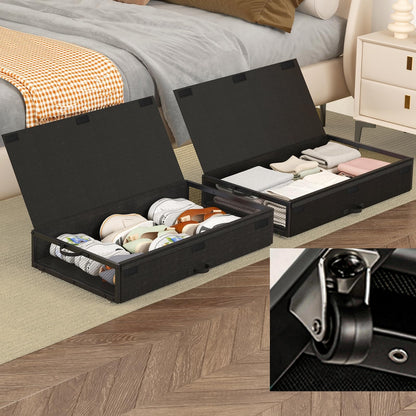 Fokyfok 2Pack Under Bed Storage Containers,12 inch Height,31 inch Long